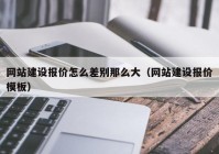 网站建设报价怎么差别那么大（网站建设报价模板）