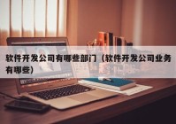 软件开发公司有哪些部门（软件开发公司业务有哪些）