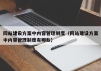 网站建设方案中内容管理制度（网站建设方案中内容管理制度有哪些）